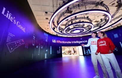 A photo of visitors exploring the LG AI Home Gate at IFA 2024