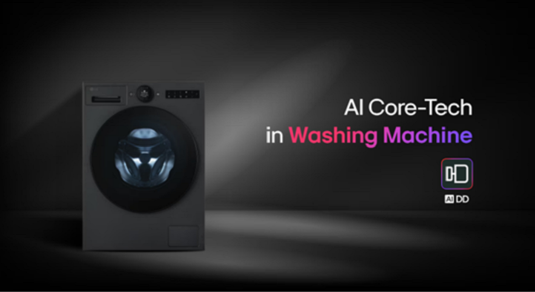 A product image of AI DD™, LG washing machine with AI Core-Tech