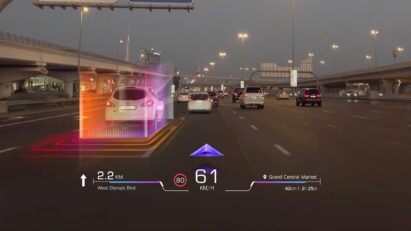 A real-life demonstration of the navigation technology on the road