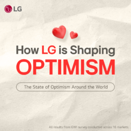 An illustration with 'How LG is Shaping OPTIMISM' written on it