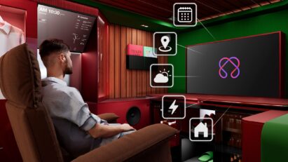A photo of a man experiencing the LG Mobility Experience platform