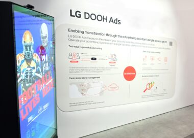 Side view of LG DOOH Ads display setup