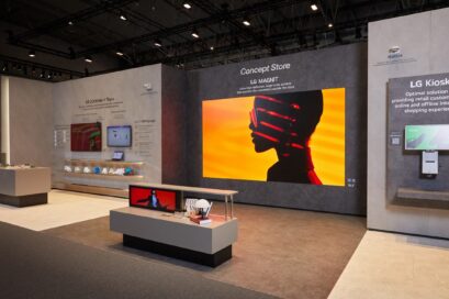 Concept Store installation showcasing LG Kiosk, DOOH Ads, and LG MAGNIT ultra-HD signage